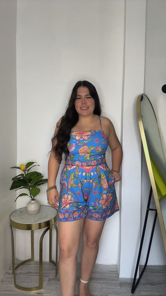 Romper Blue Flower